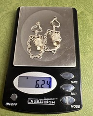 Vintage 1950s Wishing Well Bucket 925 Sterling Silver Screw Back Earrings 6.24g