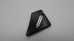 Vintage 1980s Purple Foil Glass Pin 4.5cm BB12