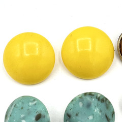 PLASTIC vintage earring lot – 6 colorful clip-ons MCM Kramer Castlecliff Trifari