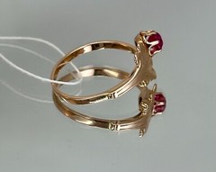USSR Vintage Original Rose Gold Ruby (lab. made) Ring 583 14K 3.05 g. 9 1/2 US