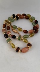 Vintage Lucite Multi color Bead necklace. 28 In