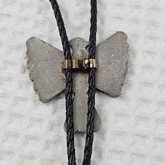 Vintage Bolo Tie Eagle Thunderbird Turquoise Silver Green & Black Enamel Design