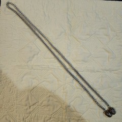 vintage silver-tone lariat necklace a twisted rope chain and Acorn Style end