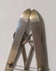 Vintage Sterling Silver Ski Pin 1930s Downhill Skis Poles DES. 122886 22 Gram 3″