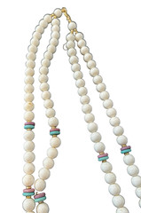 Japan Plastic Ceramic Beaded Double Strand Art Deco 1980’s Statement Necklace
