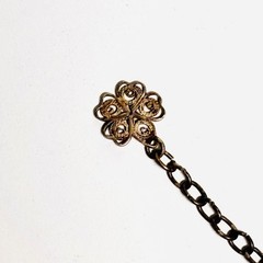 STERLING SILVER bracelet filigree scrolled panel links tiny coral glass cabs 10g
