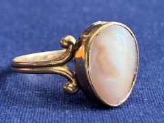 Antique 14K Yellow Gold Carved Silhouette Ring 2g Fine Jewelry Size 6.5 Band