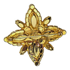 Vintage Anthony Attruia Purple Swarovski Crystals Pin Brooch Rare Flower Star