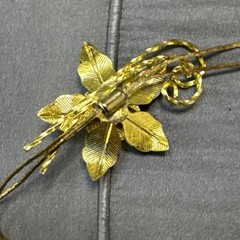 Bolo Type Sliding Gold Toned Flower Necklace Chain, Vintage
