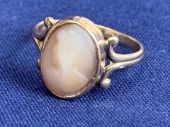 Antique 14K Yellow Gold Carved Silhouette Ring 2g Fine Jewelry Size 6.5 Band