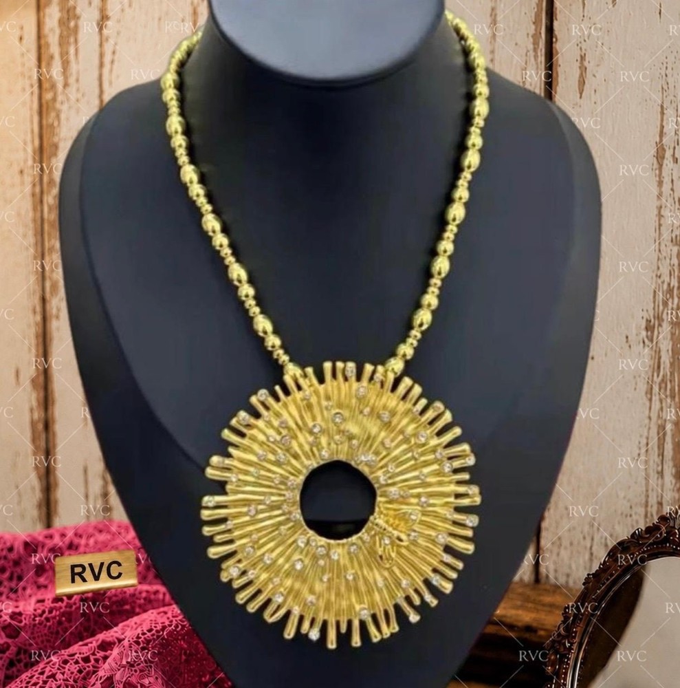 Schiaparelli Sun Pendant Statement Necklace Surrealist Art Jewelry
