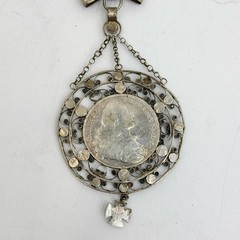 Silver Necklace Chain Mounted German Bavaria 1774 Thaler Coin