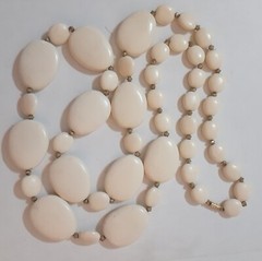 Vintage Lucite Bead Necklace 12 to 24 mm *38 inch