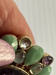 VTG CAROL LEE FAUX PEARL AMETHYST TURQUOISE BEADS 16” NECKLACE WITH TAG READ!