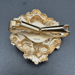 Vintage 1980’s NAPIER Gold Tone Cherub Angel Gold Tone Signed Scarf Ring