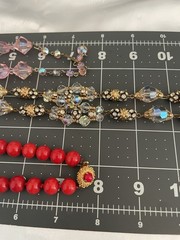 VTG NECKLACE LOT Rhinestones AB Pink Clear Red Black Gold Tone VOGUE NAPIER