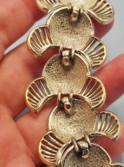 Vintage 1940’s Coro Panel Link Wide Bracelet Silver Tone Art Deco Style