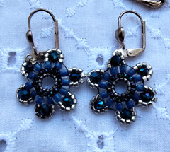 Vintage Pierced, Hoop, Drop Earrings Lot (10) Stars, Flowers, Rings