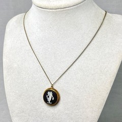 Vintage Wedgwood Black & White Jasperware Fairy Angel Necklace & Earrings Set