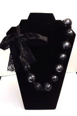 Estate Lace Faux Pearls Lanvin? Style Sash Necklace