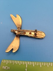 Maximal Art John Wind Dragonfly Brooch Pin Vintage Goldtone