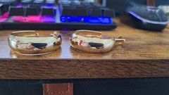 Vintage Hinge Clip on Gold Plate Metal – Wide Hoop Earrings