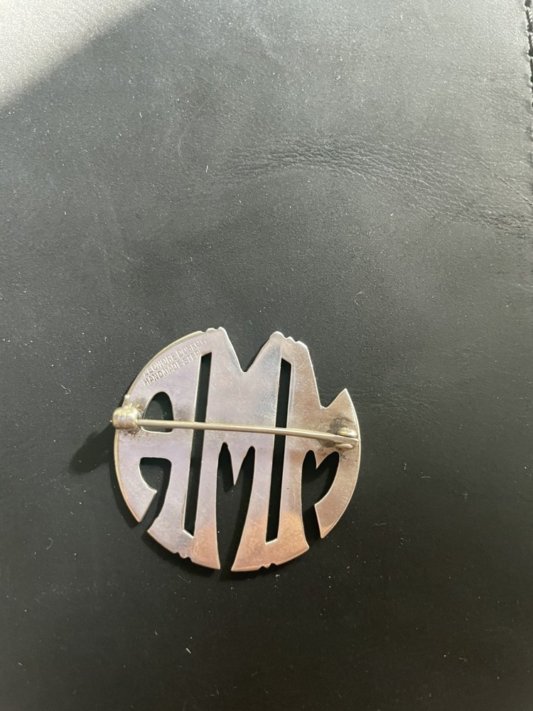 Vintage Sterling Silver Modernist MMA Abstract Brooch Pin Leonore Doskow, hand m