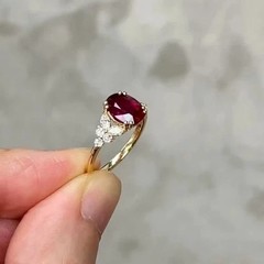 Lab-Created Garnet 2Ct Oval Cut Engagement Women’s Ring 14K Yellow Gold Plated