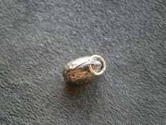 Honeycomb Cow Bell Nice Tinkle Vintage Pale Goldtone Bracelet Charm Pendant 1.2g