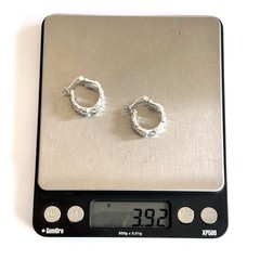 Arthur Court Aluminum Hoop Earrings .75 In Multi Bamboo Discontinued Jewelry
