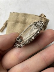 Vintage Italy Micro Mosiac Brooch Italy With Pouch