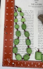 Vintage Green Necklace & Pierced Earrings Set Green Howlite Jewelry 💚