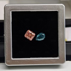 5.25 TCW (Approx) Fancy Vivid Pink Cushion & Blue Pear Diamond Layout -IGI Certi