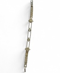 Vintage Y2K Gold Tone Rhinestone Geometric Bracelet 7.5” Adjustable Stackable