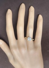 14k Yellow Gold Vintage Engagement Ring 1.45ct.Lab-Grown Old Euro Diamond