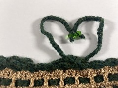 Vintage Handmade Goth Crochet Gold Flower Choker Necklace String Tie By Odythia