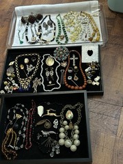 Big Vintage Victorian Deco Eclectic Jewelry Lot Variety Wearable Repurpose