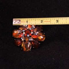 Lot of 4 Jelly AB Vintage Brooches 1.5-2.5″ Capri Pink Purple Green Teal Orange