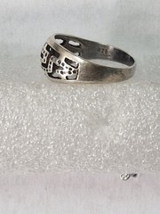 Vintage Sterling Silver 925 Greek Key Maze Cut Out Band Ring Size US 6.5