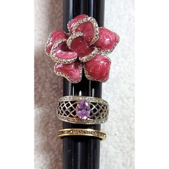 8 Pc Rings Lot Size 8.75 – 9.75 1 Avon Mixed Variety Statement Band Cocktail