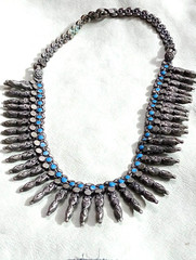 Antique Bedouin Tribal Necklace – Handmade Etched Copper Fringe – Boho Ethnic Je