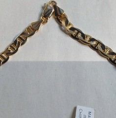 Beautiful Vtg 23″ GoldTone Ladies Necklace Anchor Style Chain w/Original Sheen