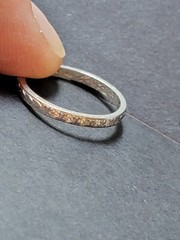 Antique platinum Diamond Ring Band Sz 4 Wedding Anniversary