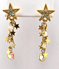 Kirks Folly Star Cluster Drop Dangle Goldtone Earrings Vintage Pierced #2