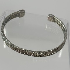 Vintage Bohemian Sterling Silver 925 Italy Woven Open Cuff Bracelet 7” 13.2g