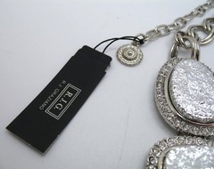 Vintage RJ Graziano runway statement necklace Silvertone and rhinestones