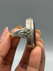 Ancient Greek Mythology Hermes Mercury Intaglio Carnelian Sterling Silver Ring