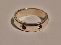 Vintage Sterling Silver, 0.925, Ring, sz 6, Pink Gemstones