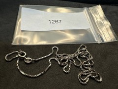 2.97g Vintage Sterling Silver 925 Box Chain Necklace 21 in