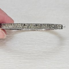 JOMAZ Rhinestone Vintage Hinged Clamper Bracelet Silver No Stones Missing Rare